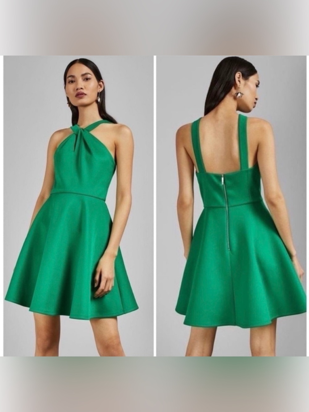 Ted Baker Freida Mini Skater Dress Green size 2 US 6